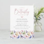 Invitation Une Baby Shower Papillon Mignon (Debout devant)