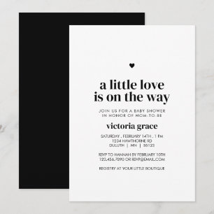 Invitation Une Baby Shower Petit Cœur d'Amour