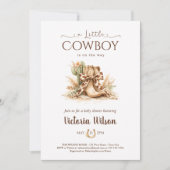 Invitation Une Baby Shower petit cowboy Far West (Devant)