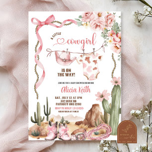 Invitation Une baby shower petite cowgirl