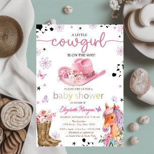 Invitation Une baby shower petite cowgirl