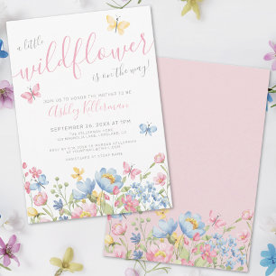 Invitation Une Baby Shower Petite Fille Fleur Sauvage