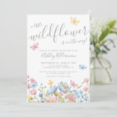 Invitation Une Baby Shower Petite Fleur Sauvage (Debout devant)