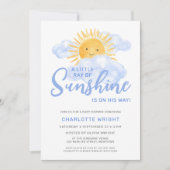 Invitation Une Baby Shower pour Garçon 'Un Petit Rayon de Sol (Devant)