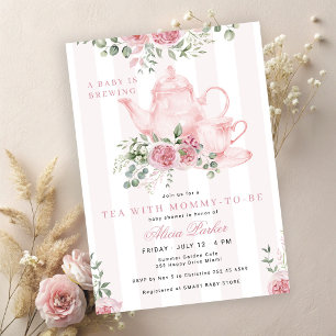 Invitation Une baby shower pour un bébé en préparation avec d