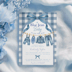 Invitation Une Baby Shower pour un garçon au thème de Blue Je