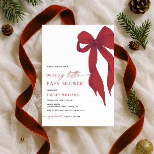Invitation Une Baby Shower pour un Joyeux Petit Noël avec un
