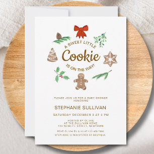 Invitation Une Baby Shower pour un Petit Biscuit Mignon