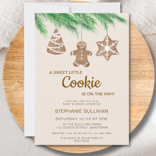 Invitation Une Baby Shower pour un Petit Biscuit Mignon à Noë