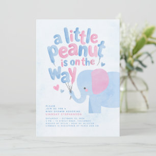 Invitation Une Baby Shower pour un Petit Cacahuète Eléphant R
