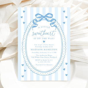 Invitation Une Baby Shower pour un Petit Chéri avec un Ruban