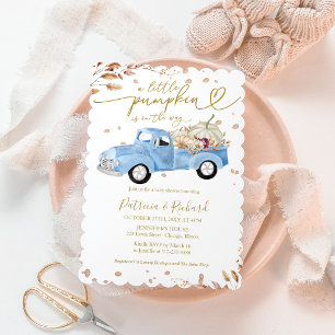 Invitation Une Baby Shower pour un Petit Garçon Citrouille av