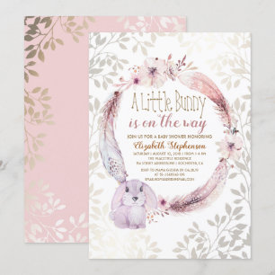 Invitation Une Baby Shower pour un petit lapin en route