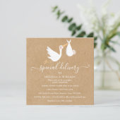 Invitation Une Baby Shower / Sprinkle de Livraison Spéciale p (Debout devant)