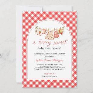 Invitation Une Baby Shower Sucrée aux Fruits Rouges
