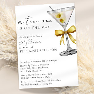 Invitation Une Baby Shower Tini One Minimal Chic Martini Jaun