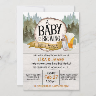Invitation Une Baby Shower 'Un bébé est en train de brasser',