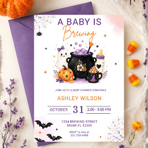 Invitation Une Baby Shower "Un Bébé Est En Train De Brasser"