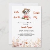 Invitation Une Baby Shower un peu Sucrée avec un chiot et une (Devant)