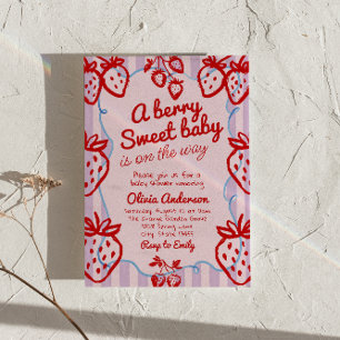 Invitation Une baie Sweet Bébé main dessinée Baby shower écri
