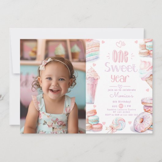 Invitation Une belle année 1ère photo d'anniversaire (Devant)