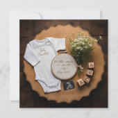 Invitation Une belle annonce de grossesse rustique vintage (Devant)