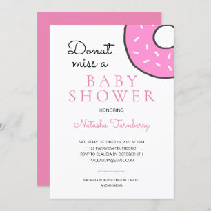 Invitation Une Belle Donut Rose Manque Un Baby shower