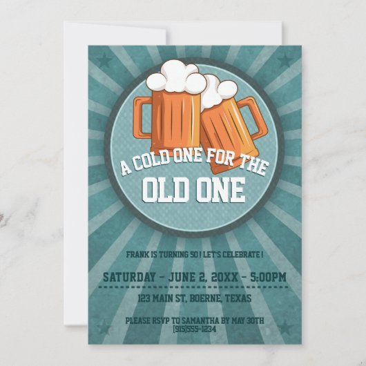 Invitation Une bière froide pour la fête d'anniversaire de Th (Devant)