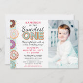 Invitation UNE Bleue Bleue Iced Donuts Premier Anniversaire P (Devant)