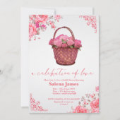 Invitation une célébration de panier d'amour douche nuptiale  (Devant)