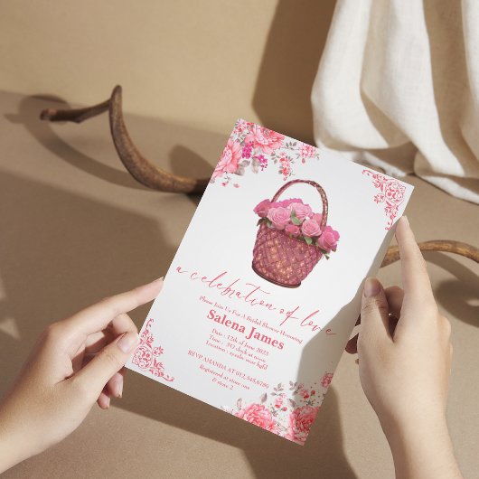 Invitation une célébration de panier d'amour douche nuptiale 