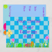 Invitation Une chasse à oeufs de jardin (Devant / Derrière)