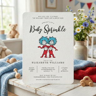 Invitation Une chose deux   Blue Twins Baby Sprinkle