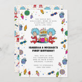 Invitation Une chose deux | Jours d'anniversaire des jumeaux (Devant / Derrière)