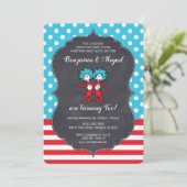 Invitation Une chose deux | Twins Chalkbord Anniversaire (Debout devant)