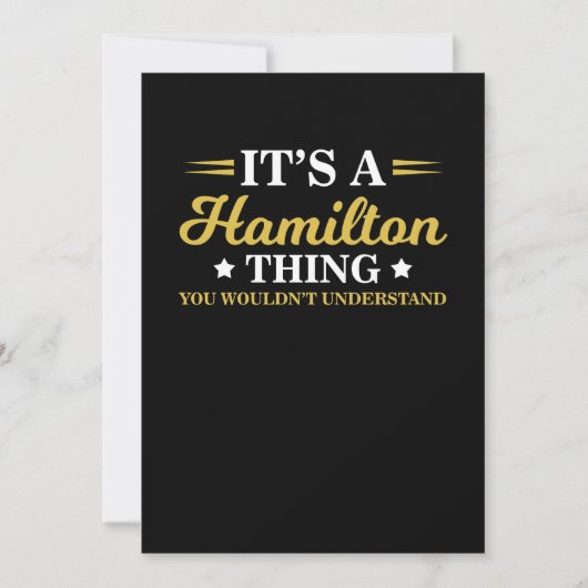 Invitation Une chose d'Hamilton que vous ne comprendriez pas (Devant)