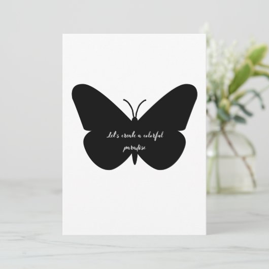 Invitation Une citation simple dans un simple papillon (Debout devant)