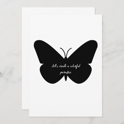 Invitation Une citation simple dans un simple papillon (Devant / Derrière)