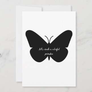 Invitation Une citation simple dans un simple papillon
