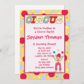 Invitation une copie de cirque1, vous êtes invité à une fête (Devant / Derrière)