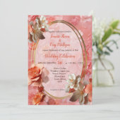 Invitation Une couleur douce des fleurs de Peach Fuzz (Debout devant)