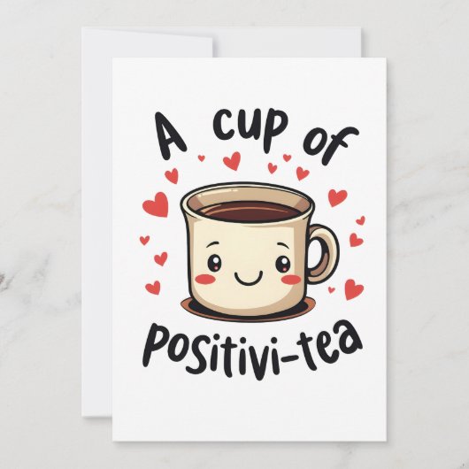 Invitation Une Coupe de Positivi-Tea Amoureux de Thé Cute Drô (Devant)