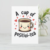 Invitation Une Coupe de Positivi-Tea Amoureux de Thé Cute Drô (Debout devant)
