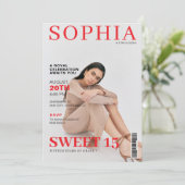 Invitation Une couverture de magazine unique photo quinceaner (Debout devant)