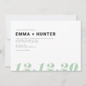 Invitation Une date simple (Devant)