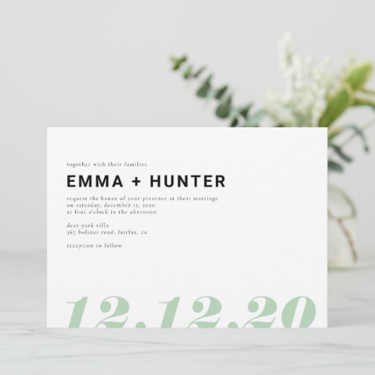 Invitation Une date simple (Debout devant)