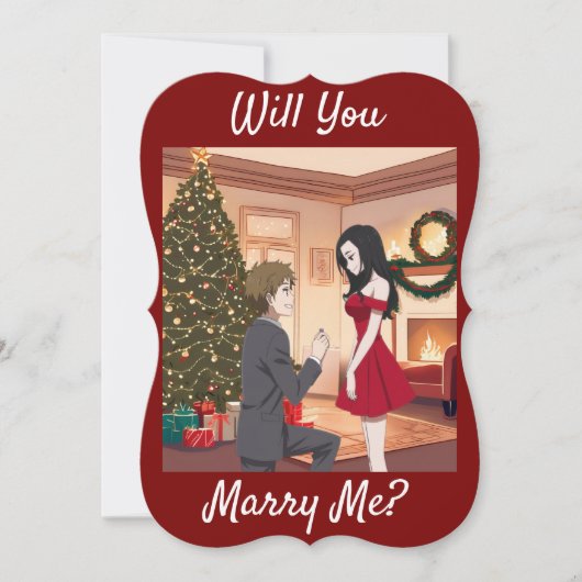 Invitation Une demande en mariage à Noël - Vas-tu m'épouser ? (Devant)