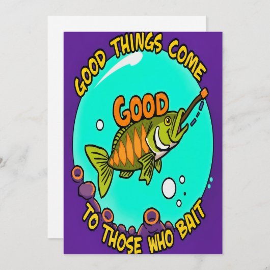 Invitation Une Devise De Pêche Joueuse (Devant / Derrière)