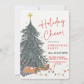 Invitation Une douce aquarelle pin'arbre de vacances invitati (Devant)