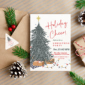 Invitation Une douce aquarelle pin'arbre de vacances invitati